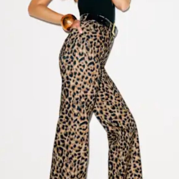 Reformation Cary High Rise Slouchy Straight Leg Jeans Brown - Size 33 - Picture 2 of 4